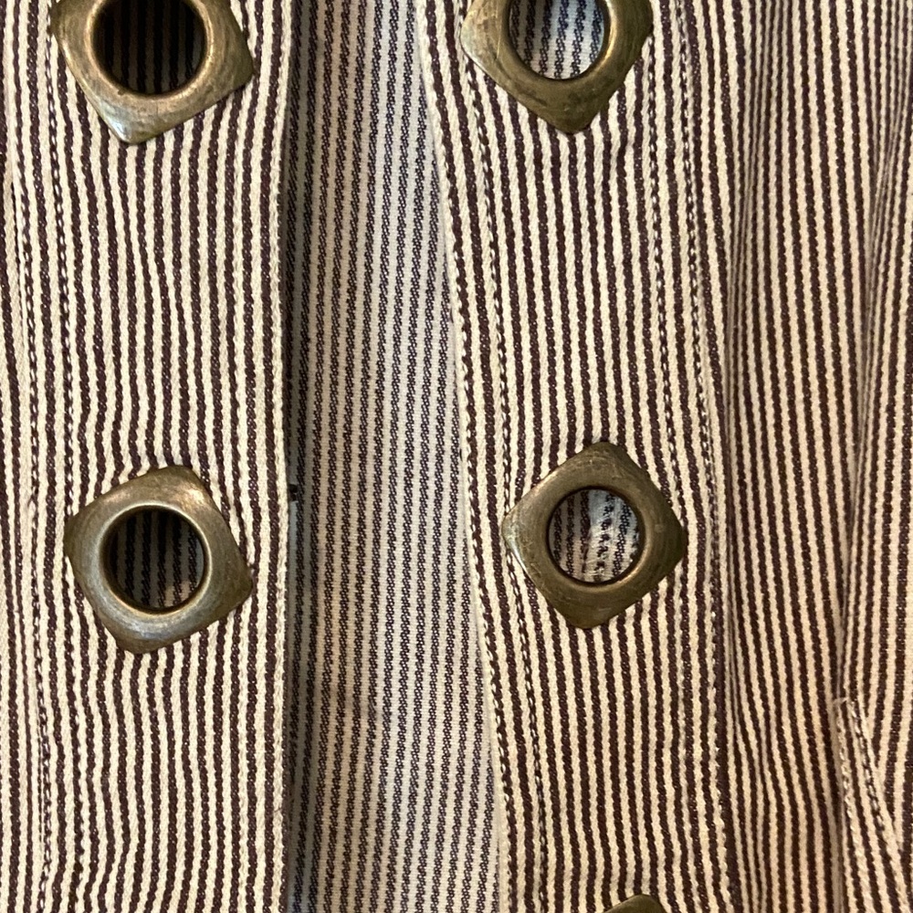 AMX Striped Brown Women's Jacket Medium Petite - Picture 4 of 8